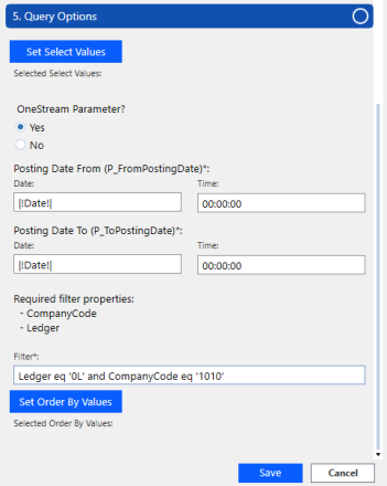 Query Options with Date Parameter example